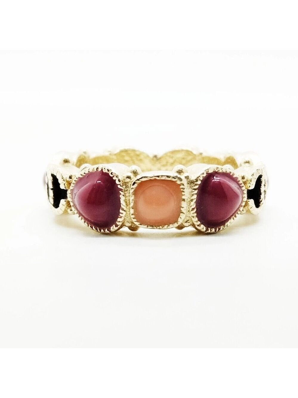 Chanel Ring Gold Burgundy 0.5 358-050625